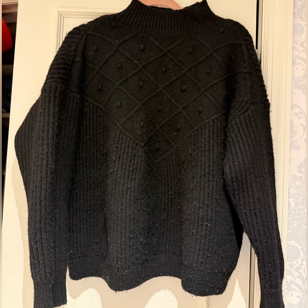 Black Calvin Klein Cable-Knit Sweater